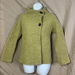 Fisherman Out of Ireland wool and cashmere two button ribbed cardigan size m